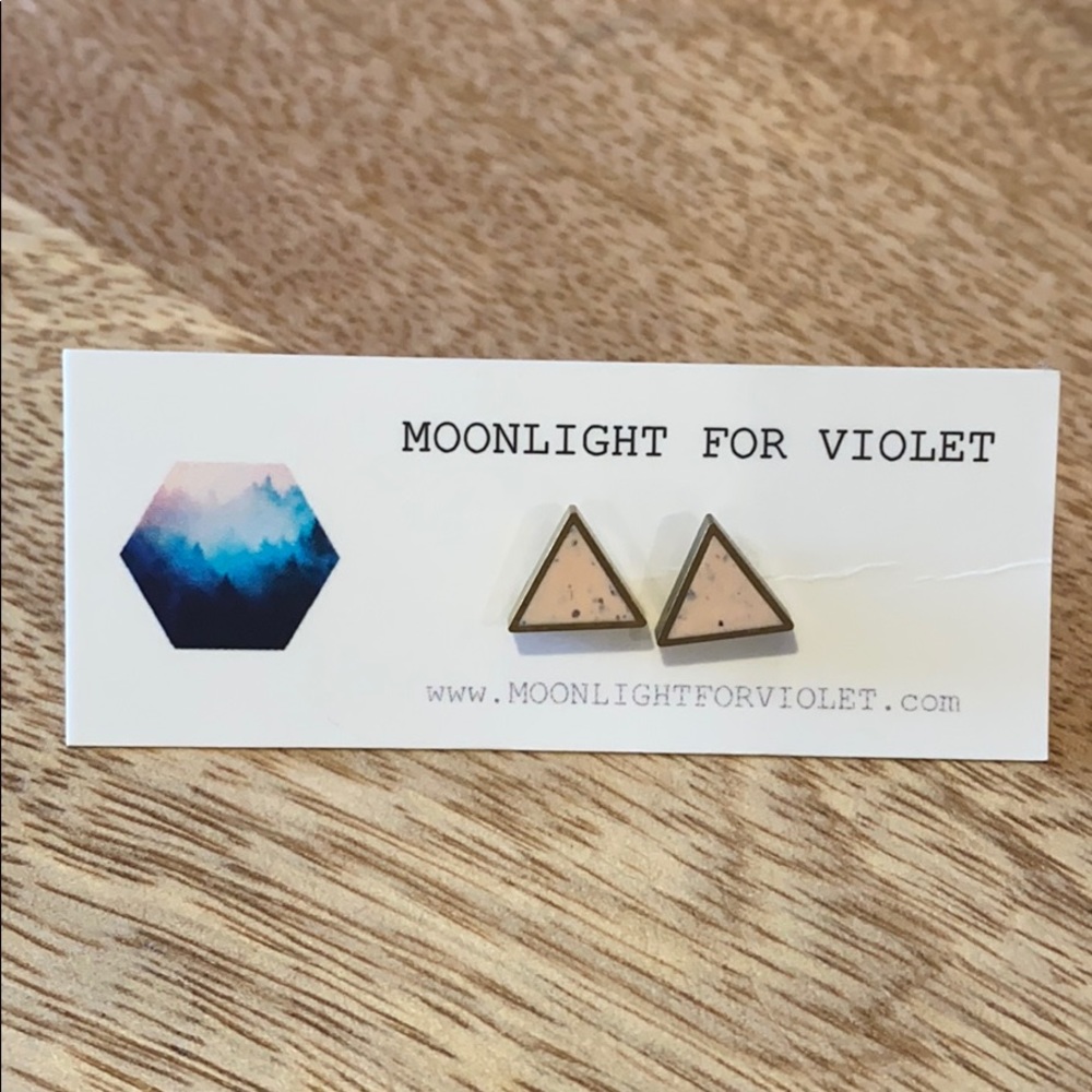 Moonlight for Violet Triangle Stud Earrings
